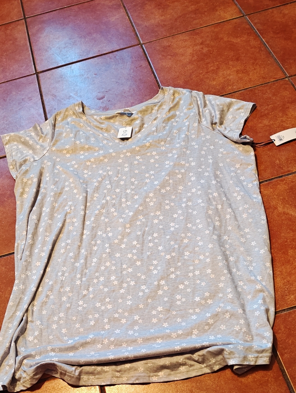 Laura Ashley Light Blue Short Sleeve Floral Tee